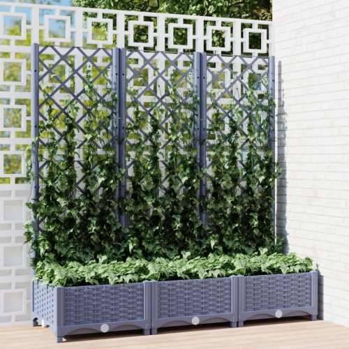 Vrtna sadilica s rešetkom tamnosiva 120 x 40 x 121,5 cm PP Cijena