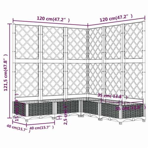 Vrtna sadilica s rešetkom plava siva 120 x 120 x 121,5 cm PP - Plavo-siva 120 x 120 x 121.5 cm 1 Cijena
