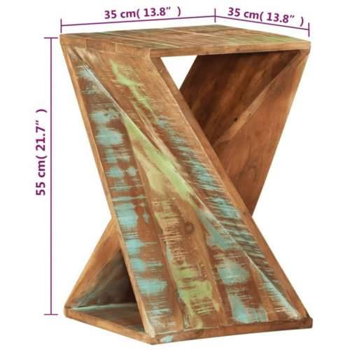 Bočni stolić 35 x 35 x 55 cm od masivnog obnovljenog drva - 1 masivno obnovljeno drvo Cijena