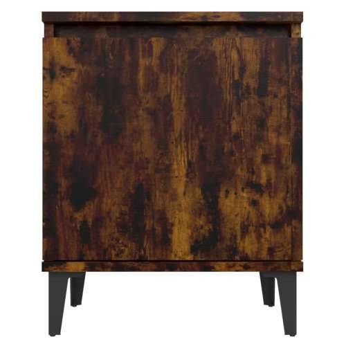 Noćni ormarići s metalnim nogama dimljeni hrast 40 x 30 x 50 cm - Dimljeni hrast 2 Cijena