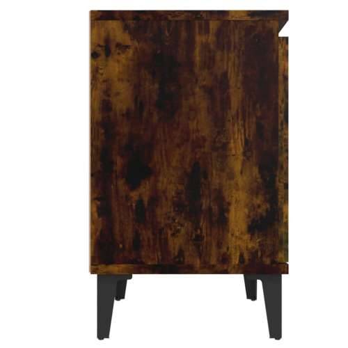 Noćni ormarići s metalnim nogama dimljeni hrast 40 x 30 x 50 cm - Dimljeni hrast 2 Cijena