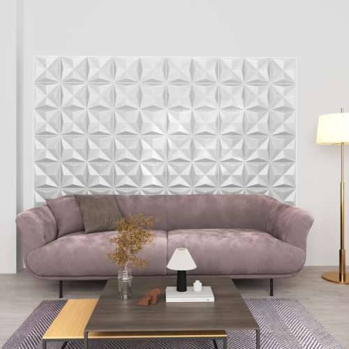 3D zidni paneli 48 kom 50 x 50 cm origami bijeli 12 m² Cijena
