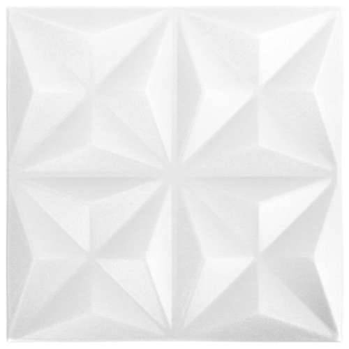 3D zidni paneli 48 kom 50 x 50 cm origami bijeli 12 m² Cijena