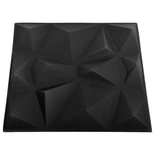 3D zidni paneli 48 kom 50 x 50 cm dijamantno crni 12 m² Cijena