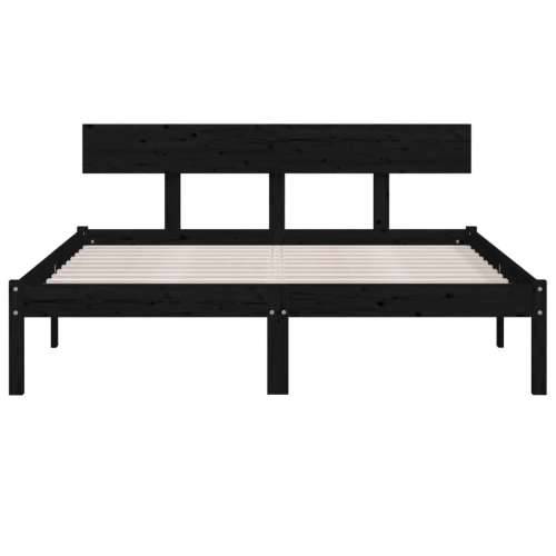 Okvir za krevet od masivne borovine crni 160 x 200 cm - Crna 160 x 200 cm Cijena