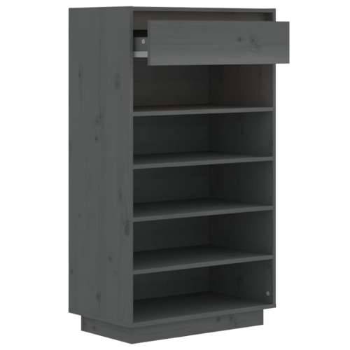 Ormarić za cipele sivi 60 x 34 x 105 cm od masivne borovine - Siva 1 Cijena