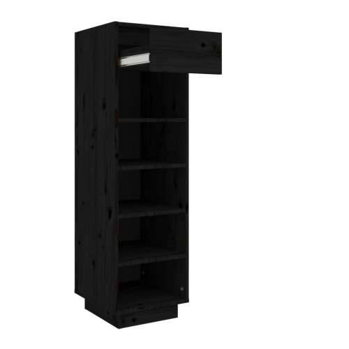 Ormarić za cipele crni 34 x 30 x 105 cm od masivne borovine - Crna 1 Cijena