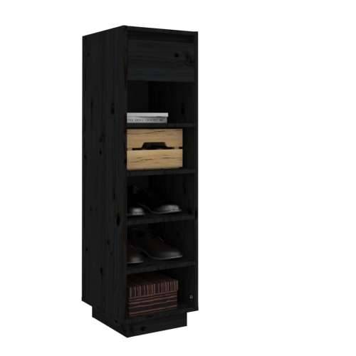 Ormarić za cipele crni 34 x 30 x 105 cm od masivne borovine - Crna 1 Cijena