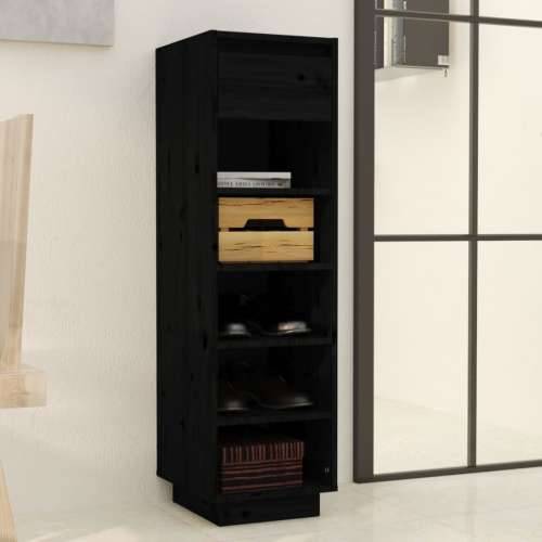 Ormarić za cipele crni 34 x 30 x 105 cm od masivne borovine - Crna 1 Cijena