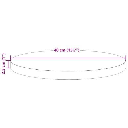Ploča za stol bijela Ø 40 x 2,5 cm od masivne borovine - Bijela Ø 40 x 2.5 cm 1 Cijena