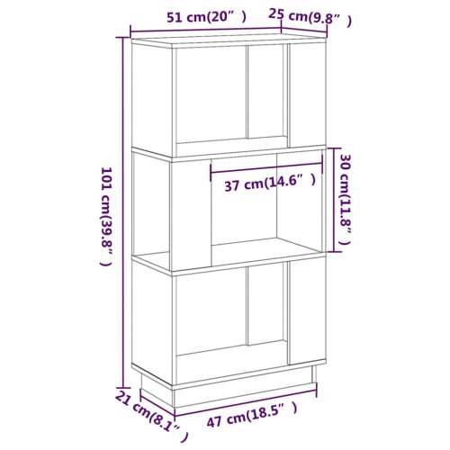 Ormarić za knjige / Paravan - Sobna pregrada 51 x 25 x 101 cm od borovine - Prirodna 1 Cijena