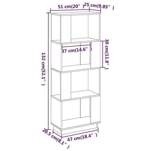 Ormarić za knjige / Paravan - Sobna pregrada 51 x 25 x 132 cm od borovine - Prirodna 1 Cijena