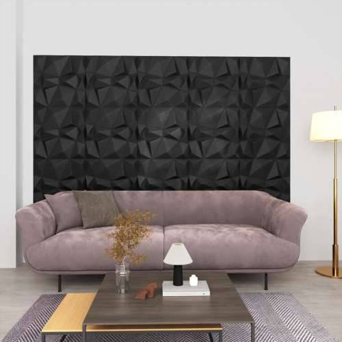 3D zidni paneli 24 kom 50 x 50 cm dijamantno crni 6 m² - Dijamantno crni 24 Cijena