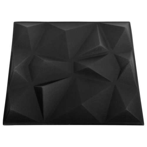 3D zidni paneli 24 kom 50 x 50 cm dijamantno crni 6 m² - Dijamantno crni 24 Cijena