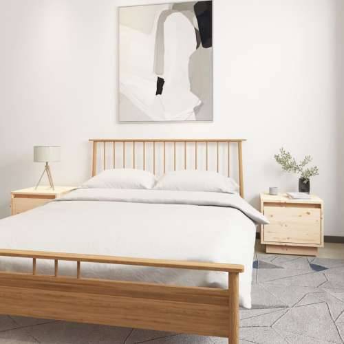 Noćni ormarići 2 kom 35 x 34 x 32 cm od masivne borovine - Prirodna 2 Cijena