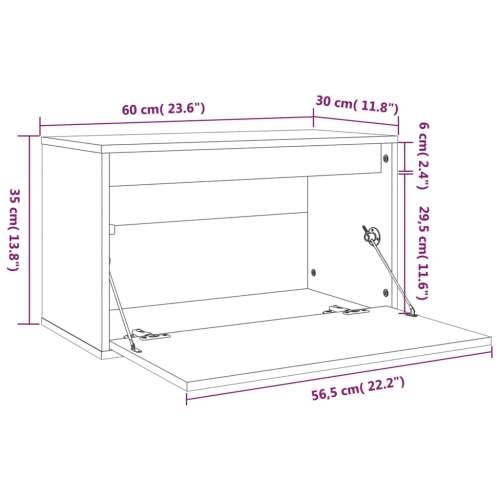 Zidni ormarić bijeli 60 x 30 x 35 cm od masivne borovine - Bijela 1 Cijena