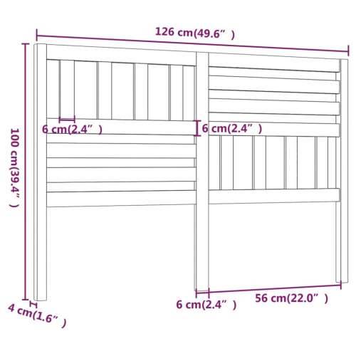 Uzglavlje za krevet 126 x 4 x 100 cm od masivne borovine - Prirodna 126 x 100 cm 1 Cijena