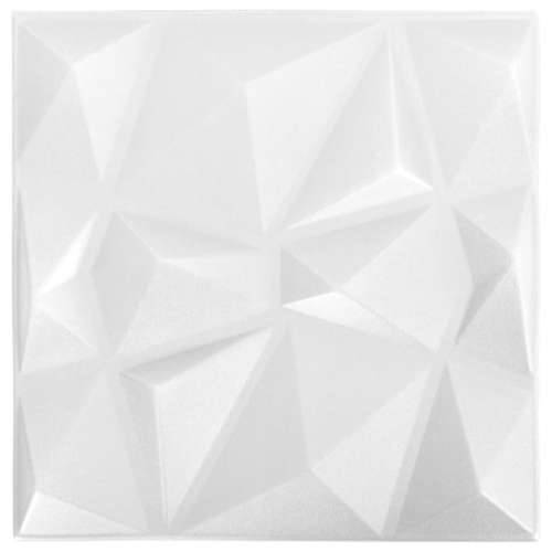 3D zidni paneli 24 kom 50 x 50 cm dijamantno bijeli 6 m² Cijena