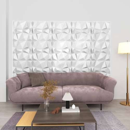 3D zidni paneli 48 kom 50 x 50 cm dijamantno bijeli 12 m² Cijena