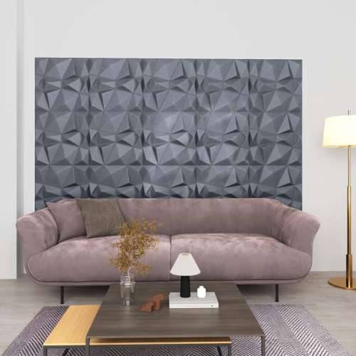 3D zidni paneli 48 kom 50 x 50 cm dijamantno sivi 12 m² Cijena