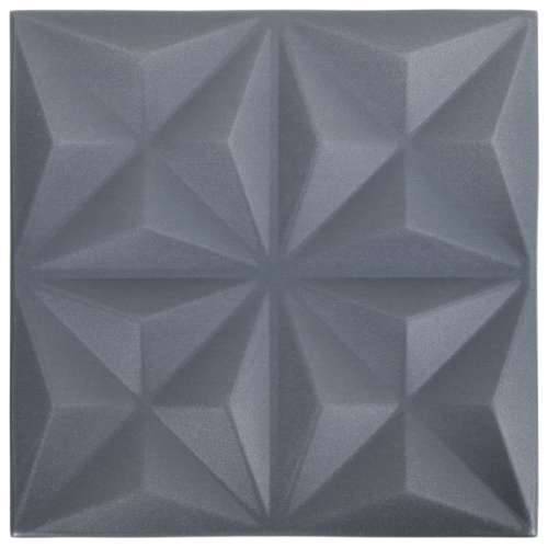 3D zidni paneli 48 kom 50 x 50 cm origami sivi 12 m² Cijena