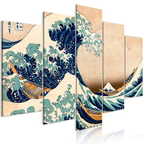 Slika - The Great Wave off Kanagawa (5 Parts) Wide 200x100 Cijena