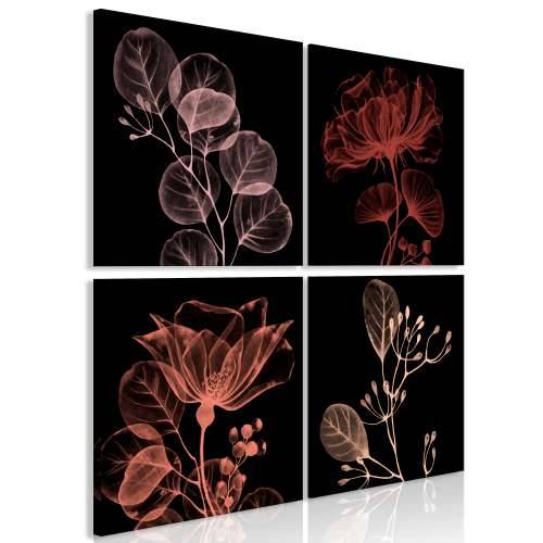 Slika - Glowing Flowers (4 Parts) 90x90