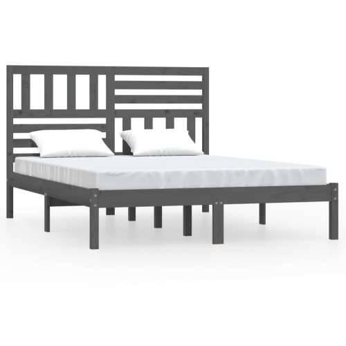 Okvir za krevet od masivnog drva sivi 135x190 cm bračni Cijena