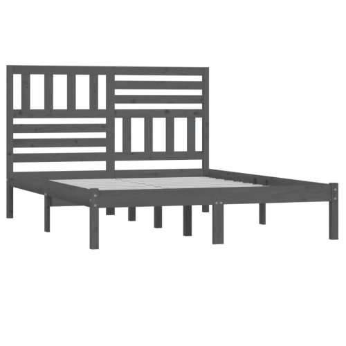 Okvir za krevet od masivnog drva sivi 135x190 cm bračni Cijena