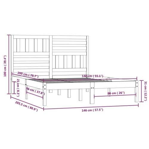 Okvir za krevet od masivne borovine 140 x 200 cm Prirodna 140 x 200 cm Cijena