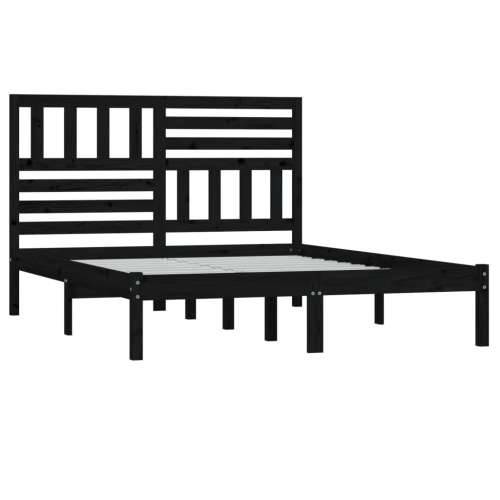 Okvir kreveta crni 150x200 cm veliki bračni od masivne borovine Crna 150 x 200 cm Cijena