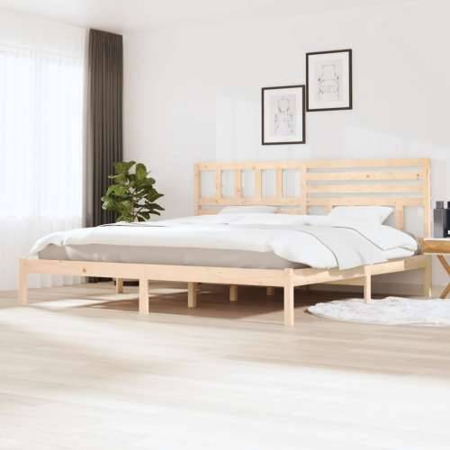 Okvir za krevet od masivne borovine 200 x 200 cm - Prirodna 200 x 200 cm Cijena
