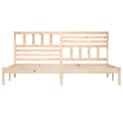 Okvir za krevet od masivne borovine 200 x 200 cm - Prirodna 200 x 200 cm Cijena