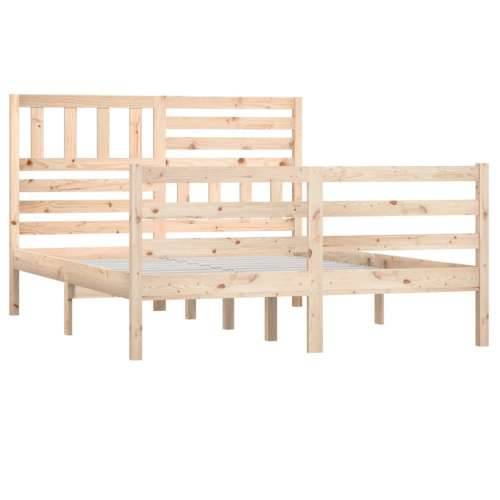 Okvir za krevet od masivnog drva 120 x 190 cm mali bračni - Prirodna 120 x 190 cm Cijena