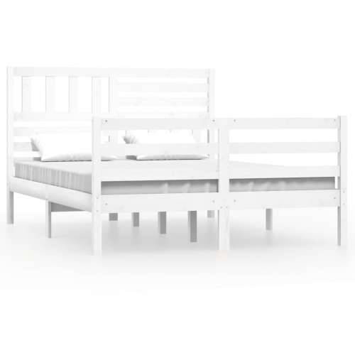 Okvir za krevet od masivnog drva bijeli 130x190 cm 4FT6 bračni Cijena
