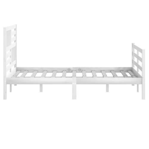 Okvir za krevet od masivnog drva bijeli 130x190 cm 4FT6 bračni Cijena