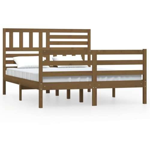 Okvir za krevet masivno drvo boja meda 135 x 190 cm 4FT6 bračni Cijena