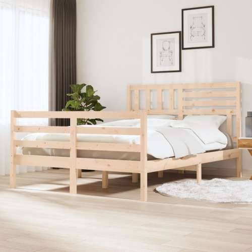 Okvir za krevet od masivnog drva 140 x 190 cm - Prirodna 140 x 190 cm Cijena