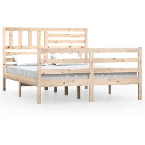 Okvir za krevet od masivnog drva 140 x 190 cm - Prirodna 140 x 190 cm Cijena