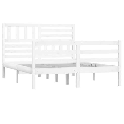Okvir za krevet od masivnog drva bijeli 140 x 190 cm Bijela 140 x 190 cm Cijena