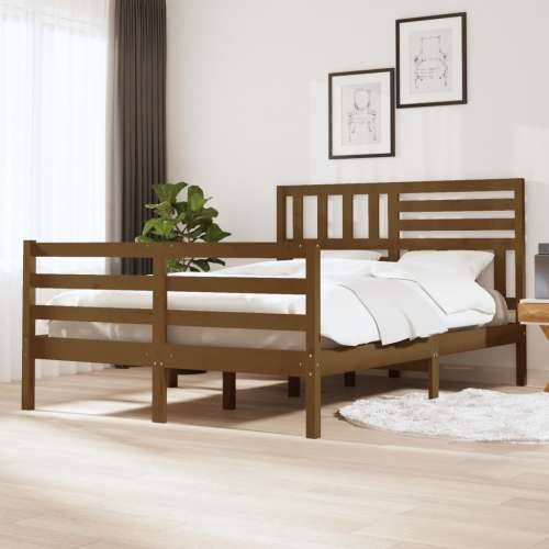 Okvir za krevet od masivnog drva smeđa boja meda 140 x 190 cm