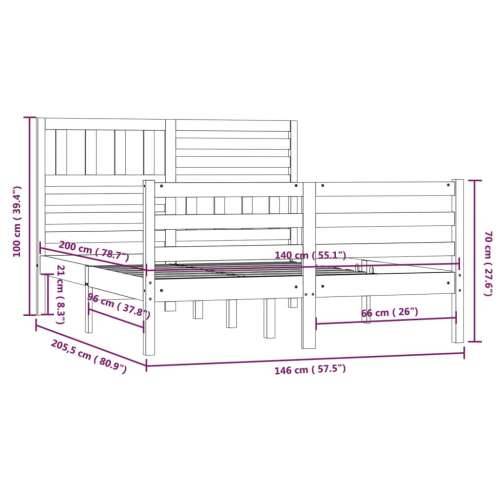 Okvir za krevet od masivnog drva bijeli 140 x 200 cm - Bijela 140 x 200 cm Cijena