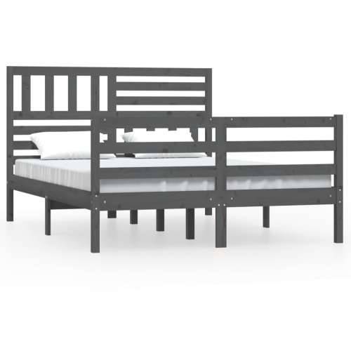 Okvir za krevet od masivnog drva sivi 140 x 200 cm Cijena