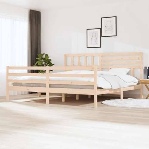 Okvir kreveta bez madraca 200 x 200 cm od masivnog drva - Prirodna 200 x 200 cm Cijena