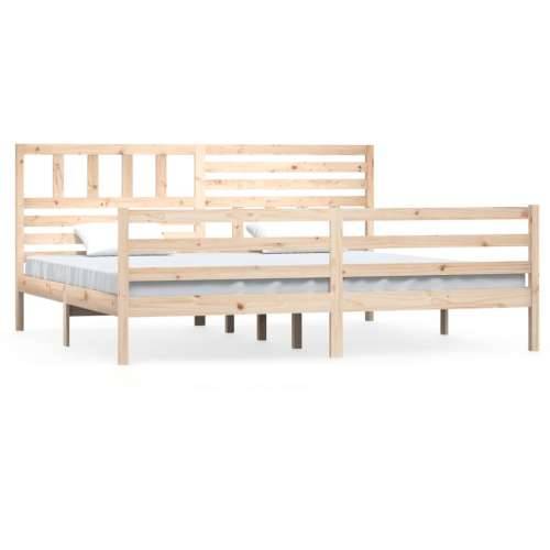 Okvir kreveta bez madraca 200 x 200 cm od masivnog drva - Prirodna 200 x 200 cm Cijena