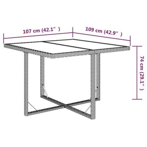 Vrtni stol bež 109 x 107 x 74 cm od poliratana i stakla Cijena