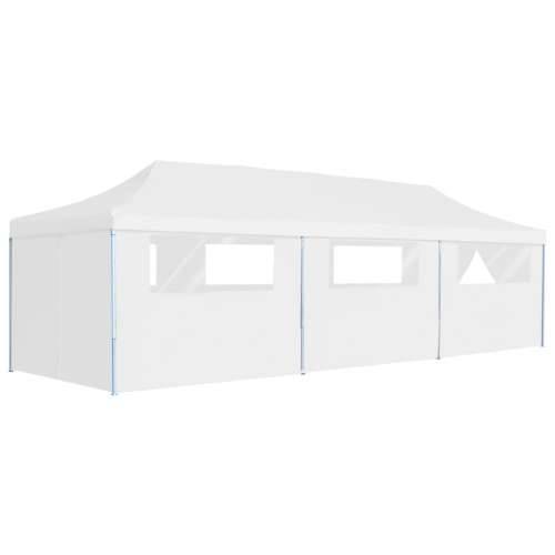 Sklopivi šator za zabave s 8 bočnih zidova 3 x 9 m bijeli