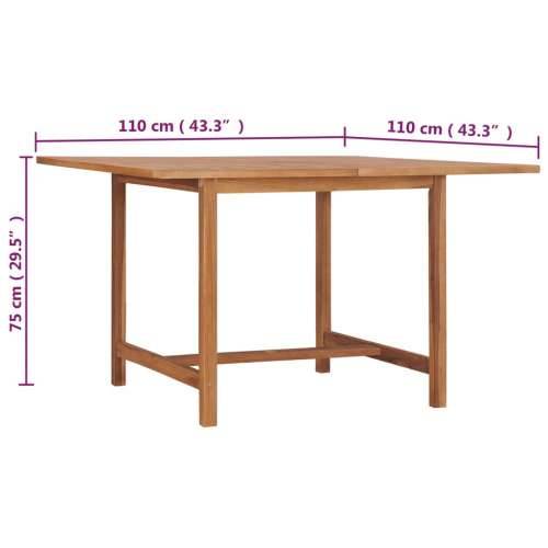 Vrtni stol - Blagovaonski stol 110 x 110 x 75 cm od masivne tikovine - 1 Četvrtasto Cijena