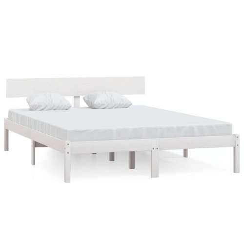 Okvir za krevet od masivne borovine bijeli 160 x 200 cm Cijena