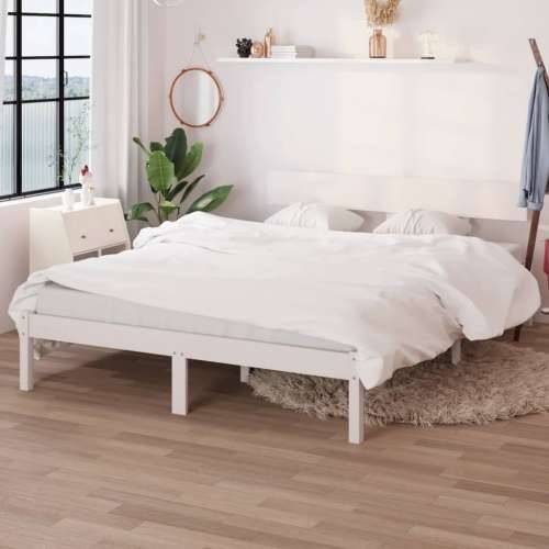 Okvir za krevet od masivne borovine bijeli 160 x 200 cm - Bijela 160 x 200 cm Cijena
